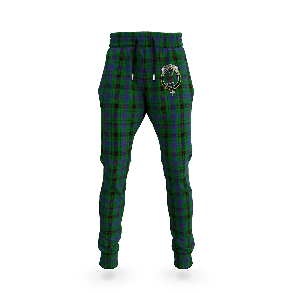 Davidson Tartan Joggers Pants with Family Crest 5XL - Tartan Vibes Clothing