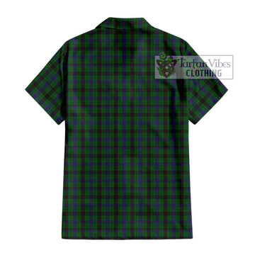 Davidson Tartan Short Sleeve Button Shirt with Family Crest DNA In Me Style