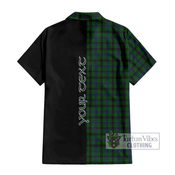 Davidson Tartan Short Sleeve Button Shirt with Family Crest and Half Of Me Style