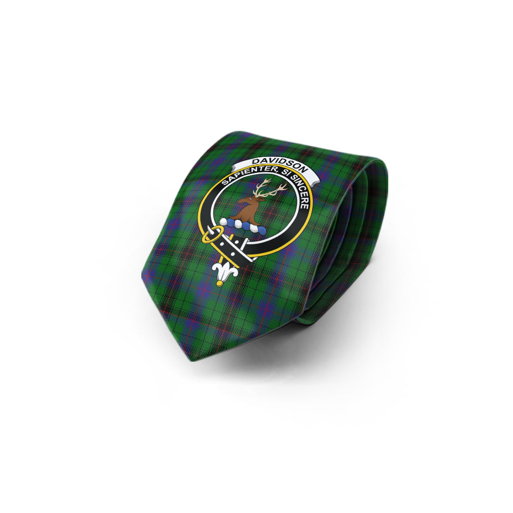 Davidson Tartan Classic Necktie with Family Crest - Tartan Vibes Clothing