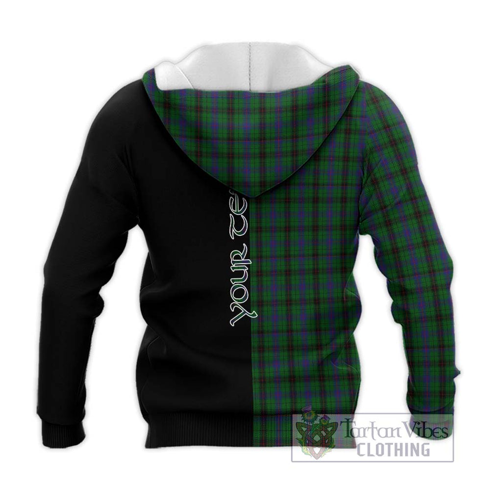 Davidson Tartan Knitted Hoodie with Family Crest and Half Of Me Style - Tartanvibesclothing Shop