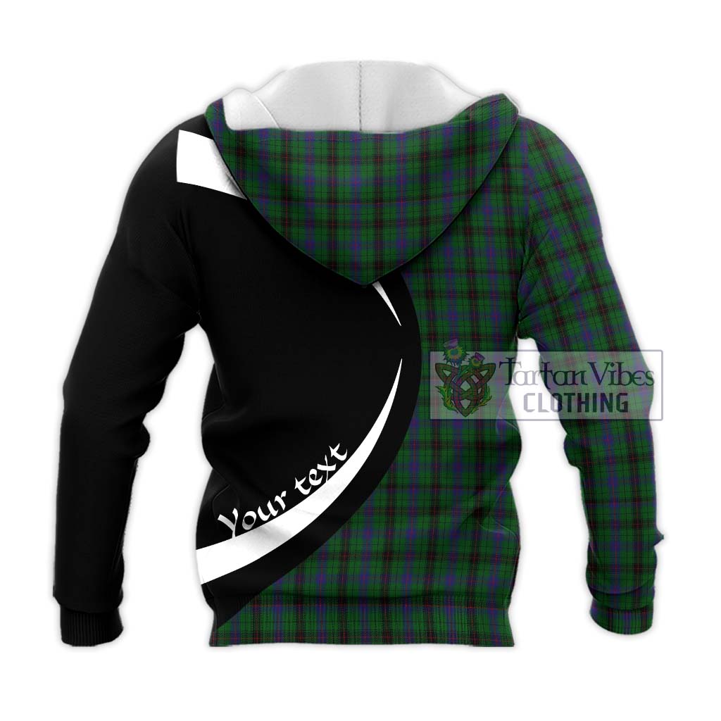 Davidson Tartan Knitted Hoodie with Family Crest Circle Style - Tartan Vibes Clothing