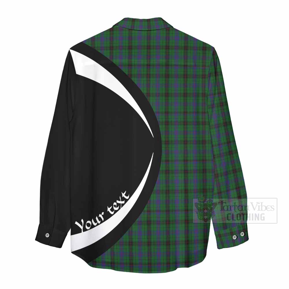 Tartan Vibes Clothing Davidson Tartan Women's Casual Shirt with Family Crest Circle Style