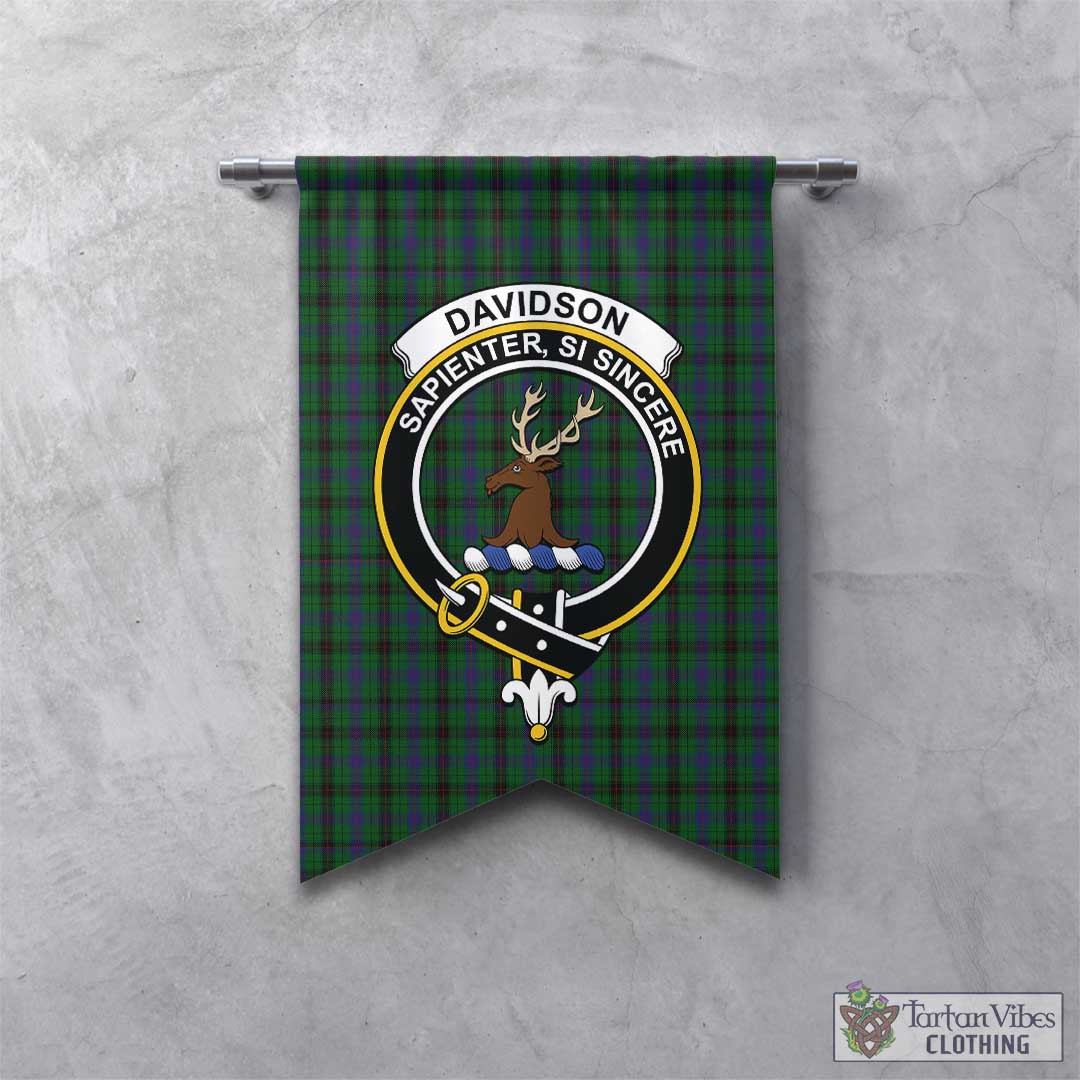 Tartan Vibes Clothing Davidson Tartan Gonfalon, Tartan Banner with Family Crest