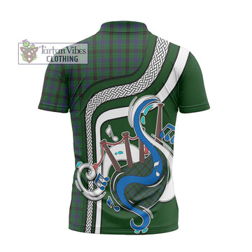 Davidson Tartan Zipper Polo Shirt with Epic Bagpipe Style