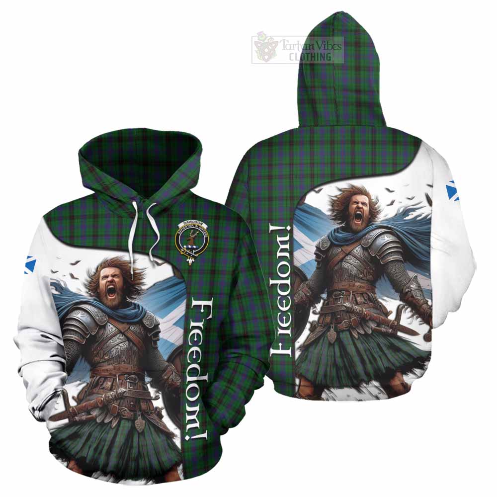 Tartan Vibes Clothing Davidson Crest Tartan Hoodie Inspired by the Freedom of Scottish Warrior