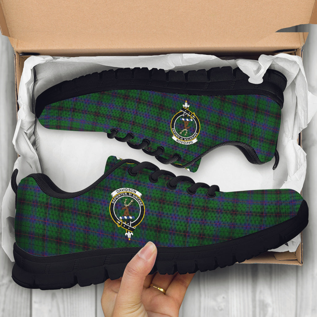 Davidson Tartan Sneakers with Family Crest - Tartan Vibes Clothing