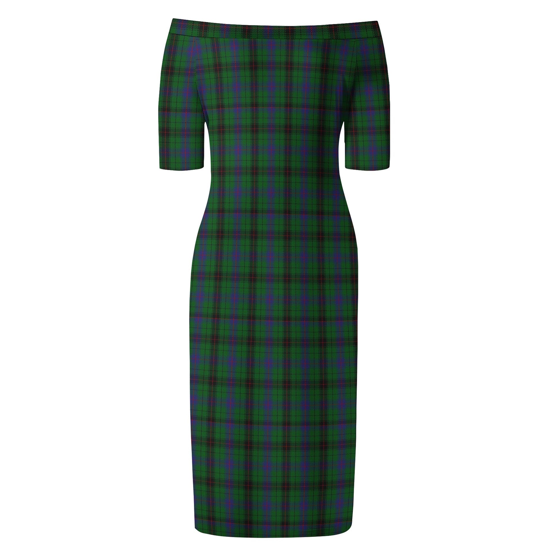 Davidson Tartan Off Shoulder Lady Dress - Tartanvibesclothing