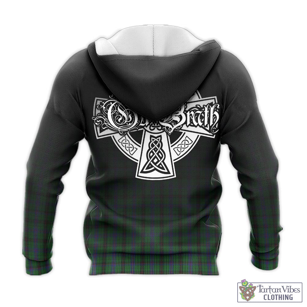 Tartan Vibes Clothing Davidson Tartan Knitted Hoodie Featuring Alba Gu Brath Family Crest Celtic Inspired