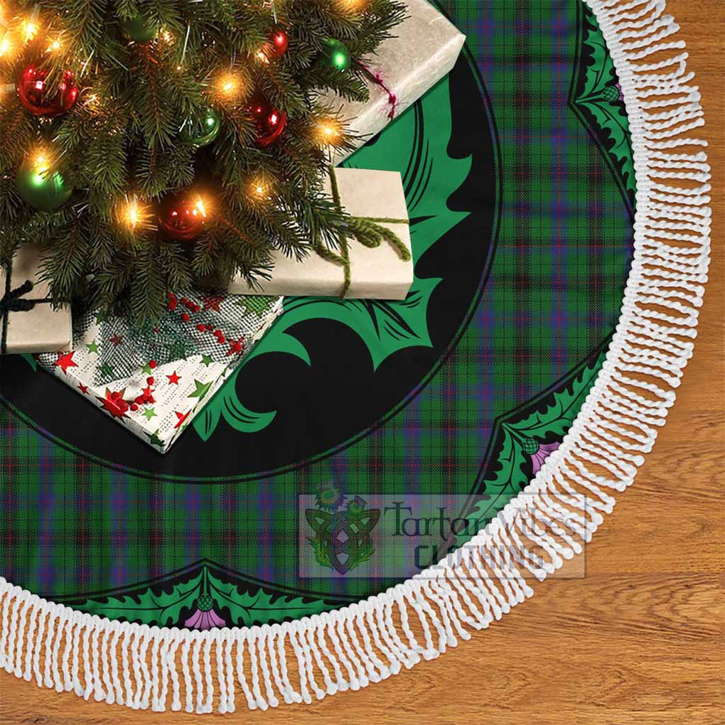 Tartan Vibes Clothing Davidson Tartan Christmas Tree Skirt Scottish Thistle Style