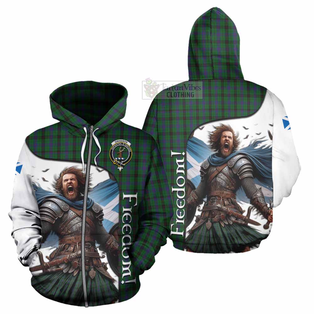 Tartan Vibes Clothing Davidson Crest Tartan Hoodie Inspired by the Freedom of Scottish Warrior