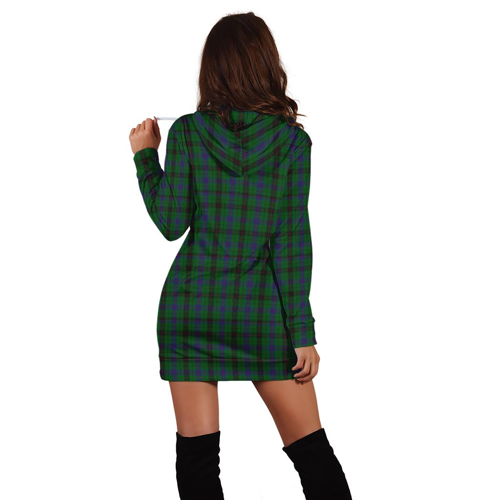 Davidson Tartan Hoodie Dress with Family Crest - Tartan Vibes Clothing