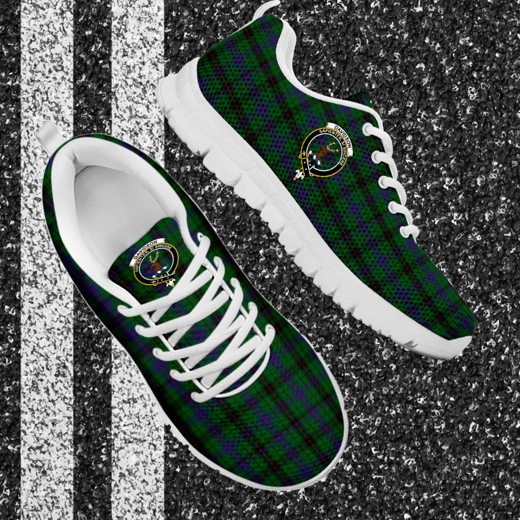 Davidson Tartan Sneakers with Family Crest - Tartan Vibes Clothing