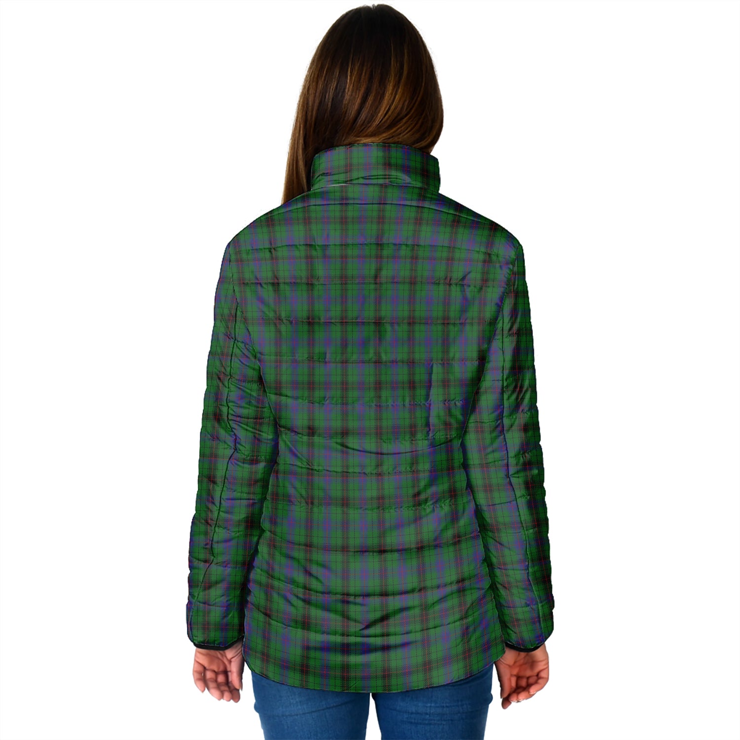 Davidson Tartan Padded Jacket with Family Crest - Tartan Vibes Clothing