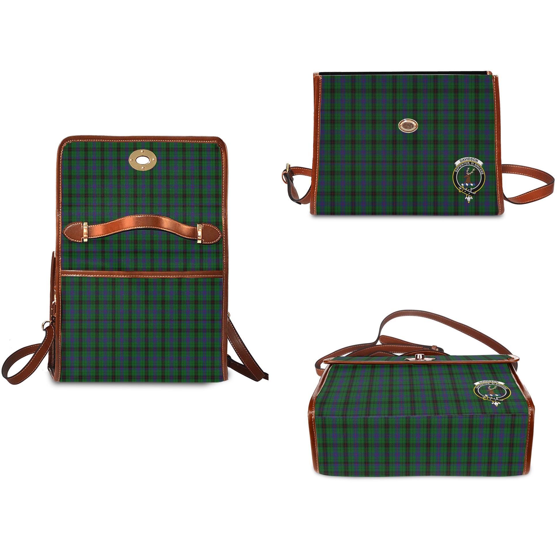 davidson-tartan-leather-strap-waterproof-canvas-bag-with-family-crest