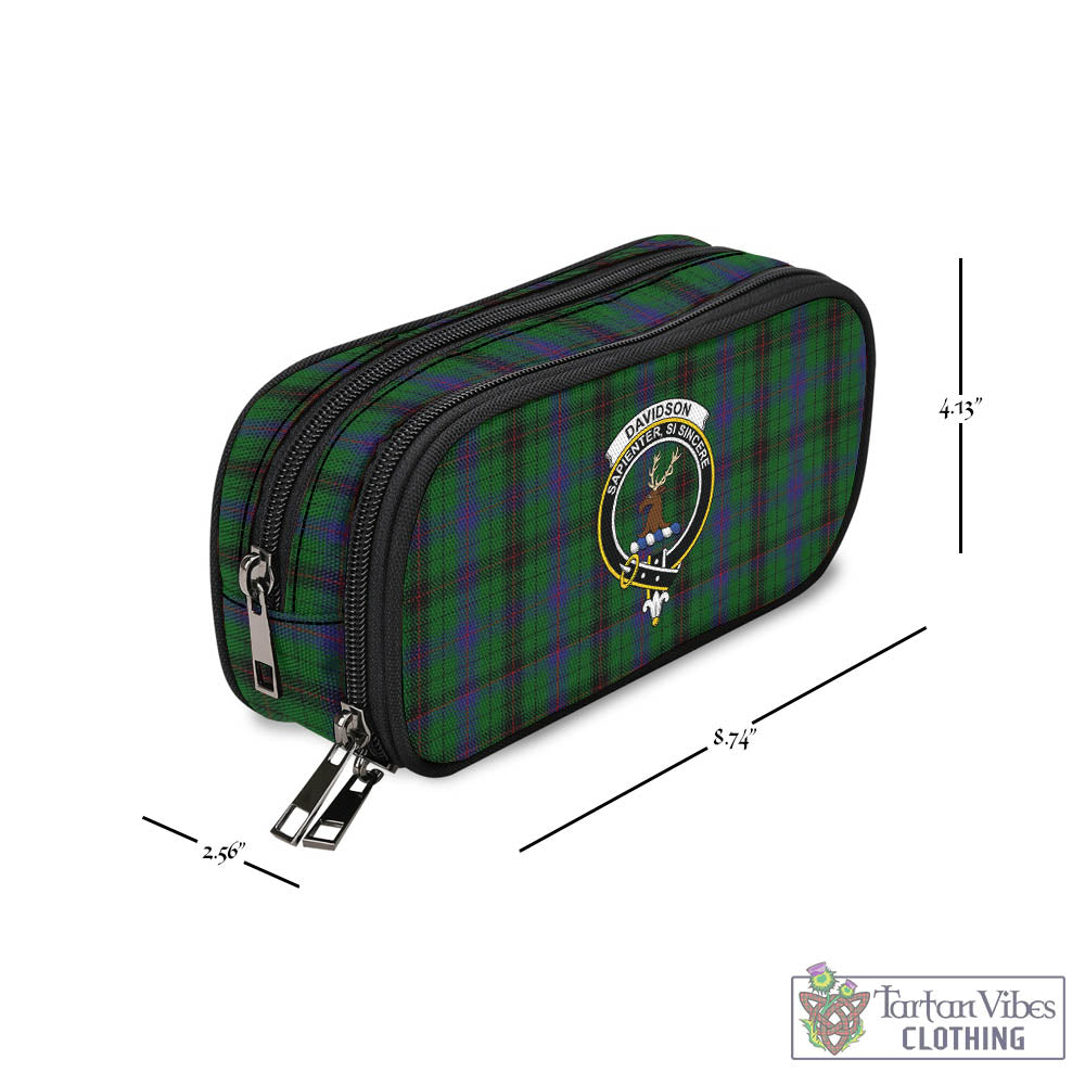 Davidson Tartan Pen and Pencil Case with Family Crest - Tartan Vibes Clothing