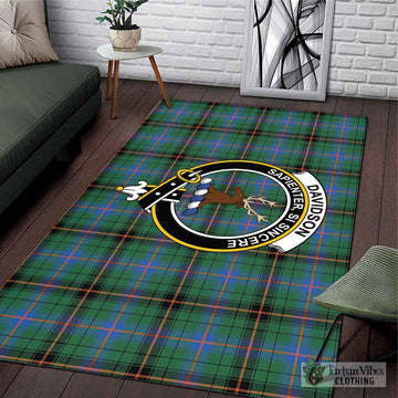 Davidson Ancient Tartan Area Rug with Family Crest