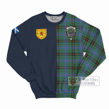 Davidson Ancient Tartan Sweatshirt Alba with Scottish Lion Royal Arm Half Style