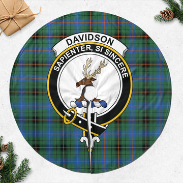 Davidson Ancient Tartan Christmas Tree Skirt with Family Crest