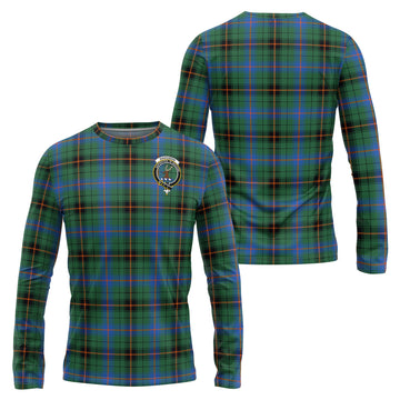 Davidson Ancient Tartan Long Sleeve T-Shirt with Family Crest