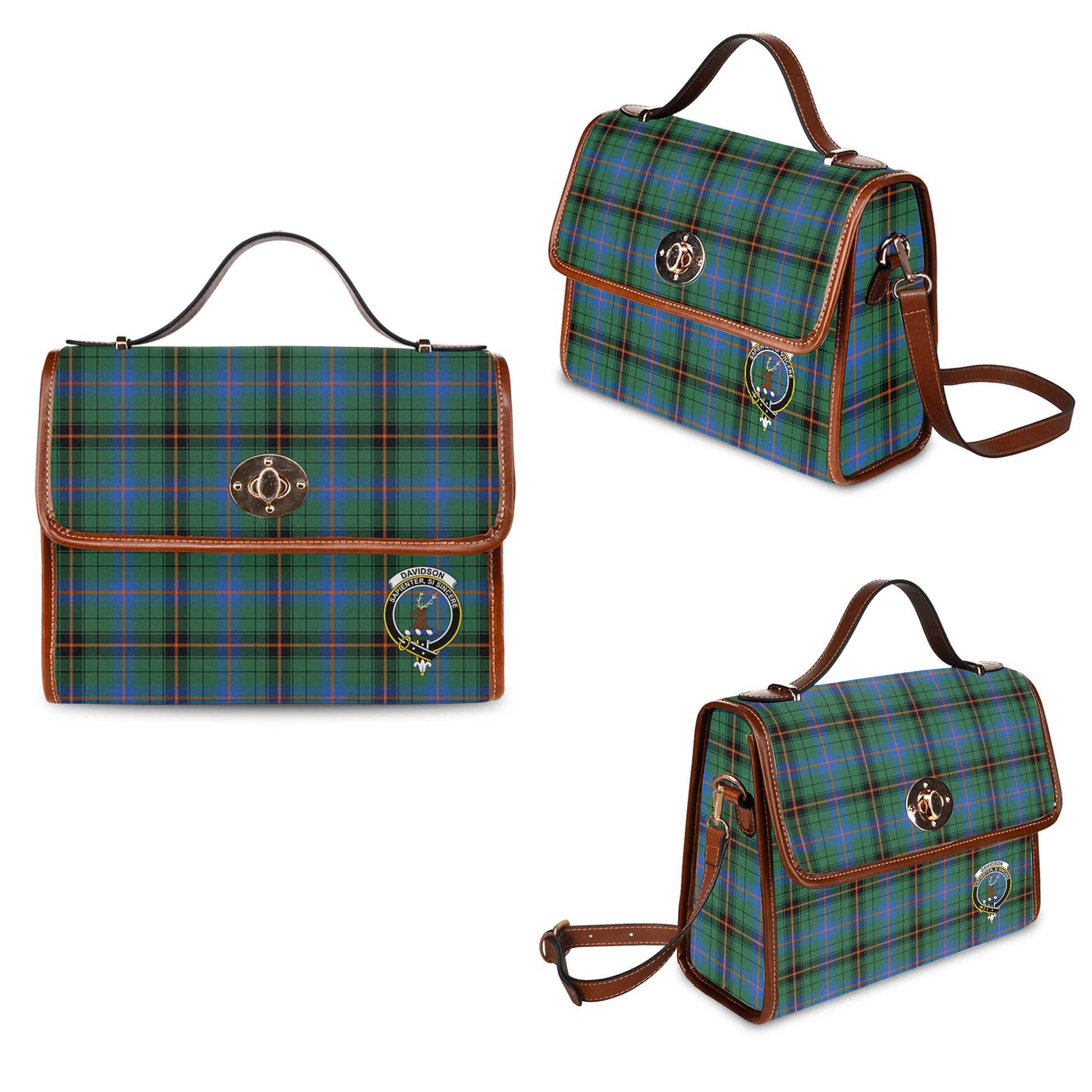 davidson-ancient-tartan-leather-strap-waterproof-canvas-bag-with-family-crest