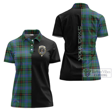 Davidson Ancient Tartan Women's Polo Shirt with Family Crest and Half Of Me Style