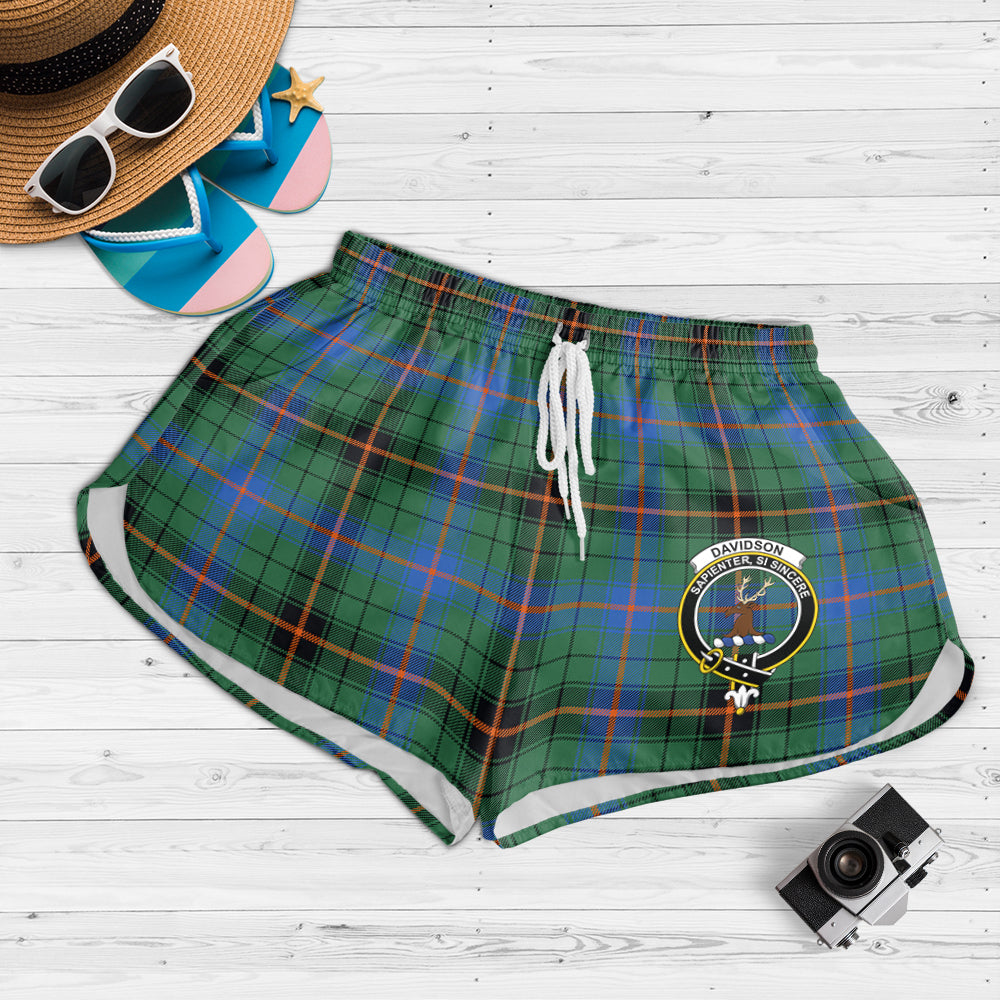 davidson-ancient-tartan-womens-shorts-with-family-crest