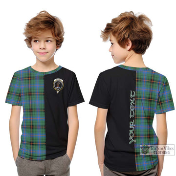 Davidson Ancient Tartan Kid T-Shirt with Family Crest and Half Of Me Style