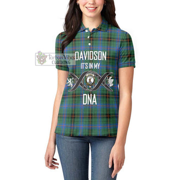 Davidson Ancient Tartan Women's Polo Shirt with Family Crest DNA In Me Style