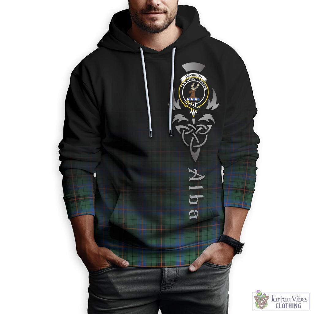 Tartan Vibes Clothing Davidson Ancient Tartan Hoodie Featuring Alba Gu Brath Family Crest Celtic Inspired