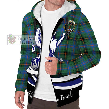 Davidson Ancient Tartan Sherpa Hoodie with Alba Gu Brath Regal Lion Emblem