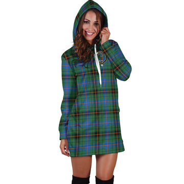 Davidson Ancient Tartan Hoodie Dress with Family Crest