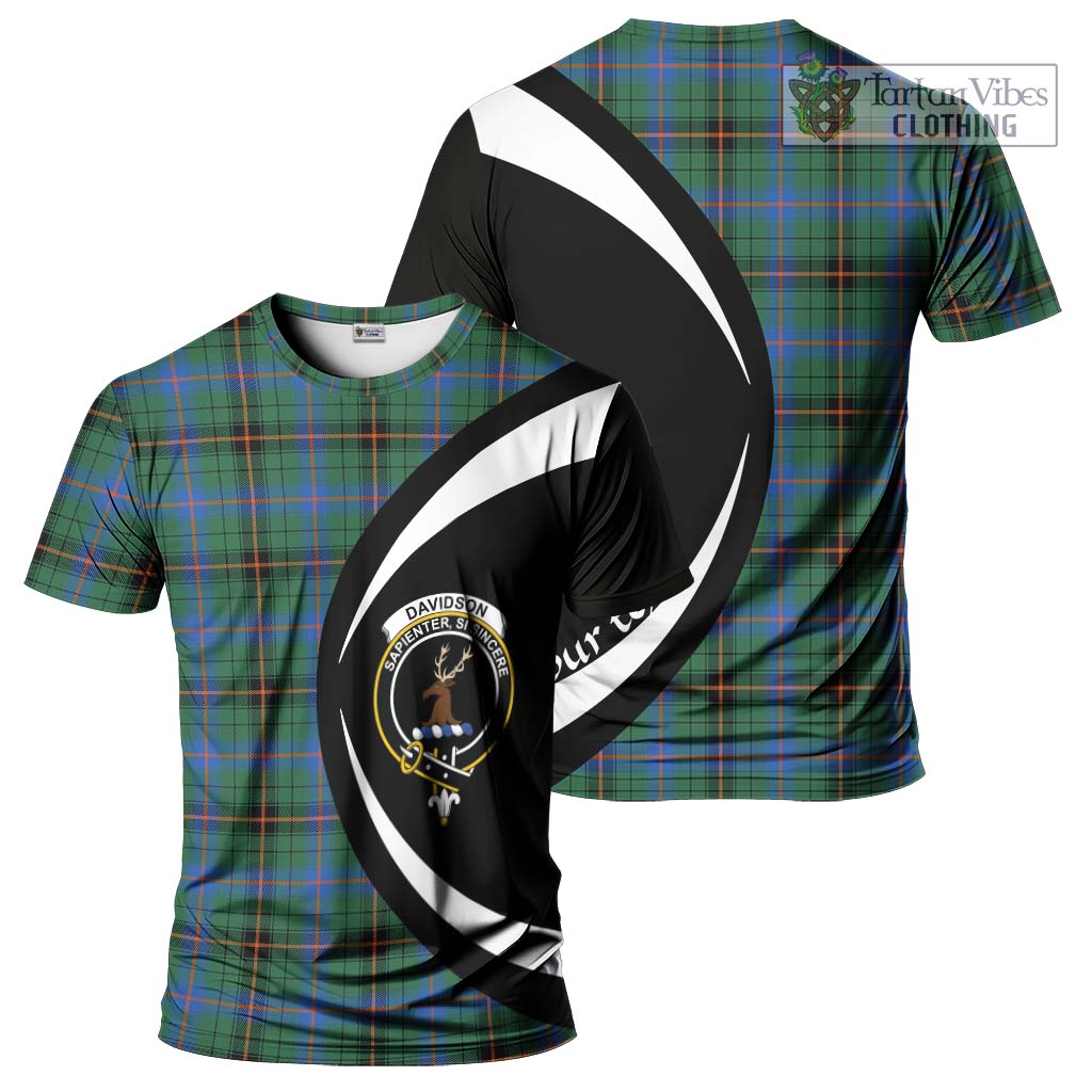 Tartan Vibes Clothing Davidson Ancient Tartan T-Shirt with Family Crest Circle Style
