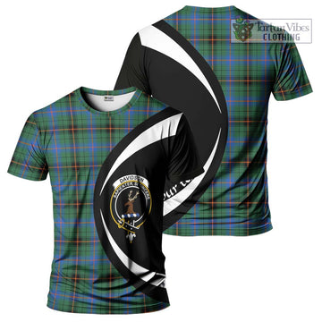 Davidson Ancient Tartan T-Shirt with Family Crest Circle Style