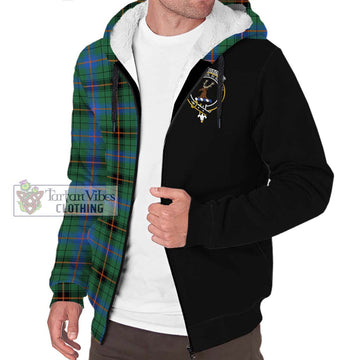 Davidson Ancient Tartan Sherpa Hoodie with Family Crest and Half Of Me Style