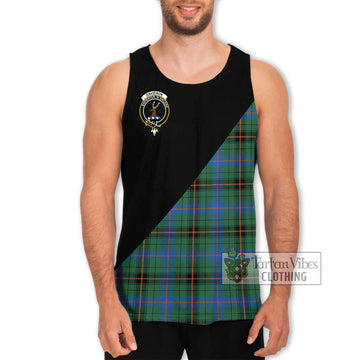 Davidson Ancient Tartan Men's Tank Top with Family Crest and Military Logo Style