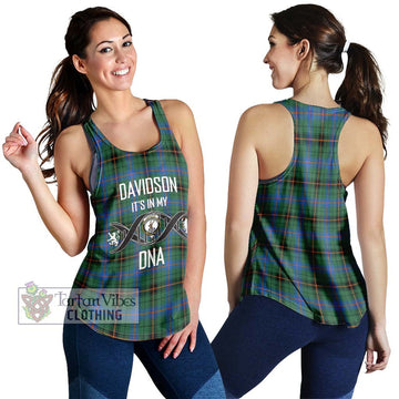 Davidson Ancient Tartan Women's Racerback Tanks with Family Crest DNA In Me Style