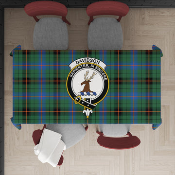 Davidson Ancient Tartan Tablecloth with Family Crest