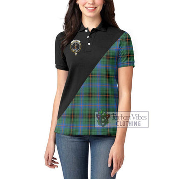 Davidson Ancient Tartan Women's Polo Shirt with Family Crest and Military Logo Style