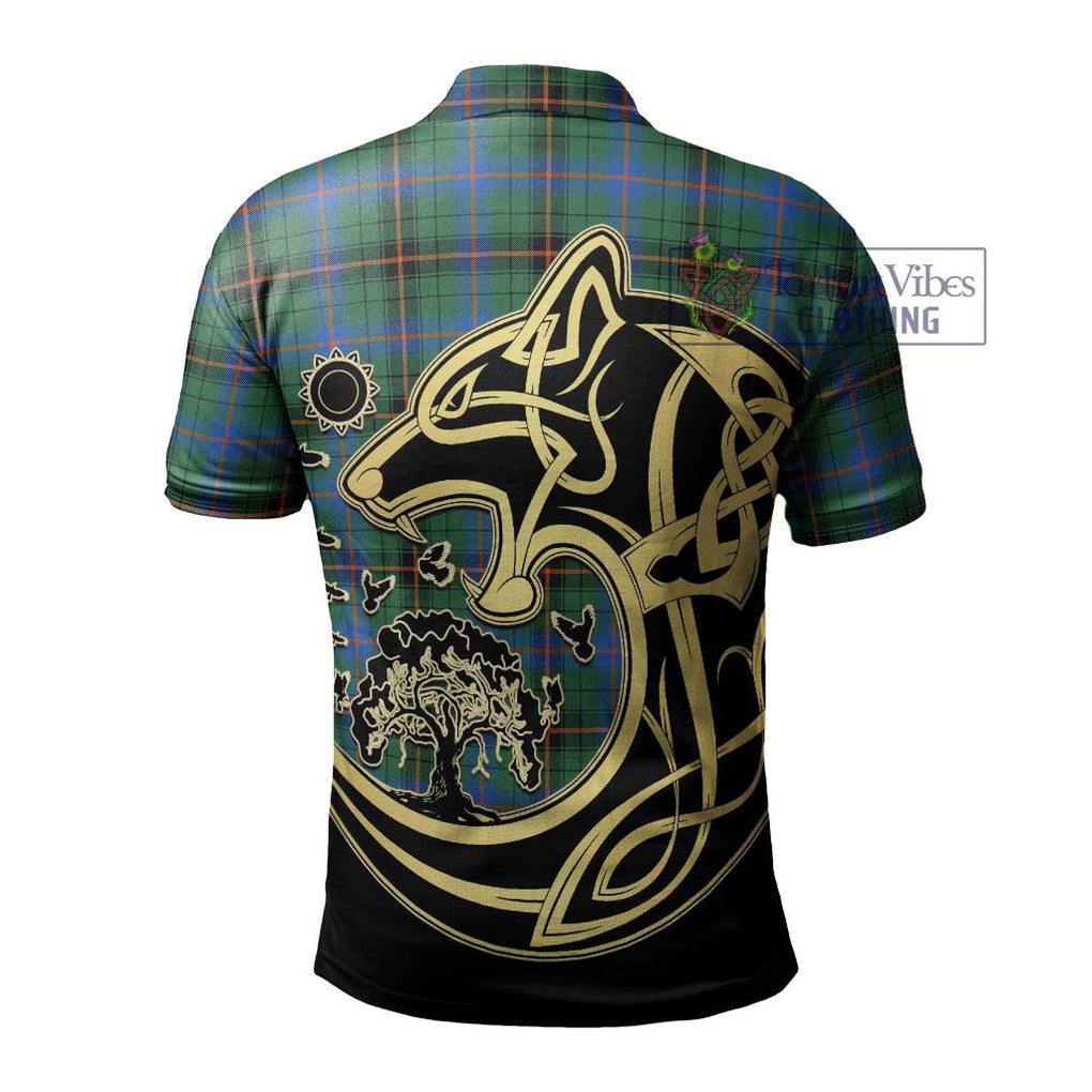 Davidson Ancient Tartan Polo Shirt with Family Crest Celtic Wolf Style - Tartanvibesclothing Shop