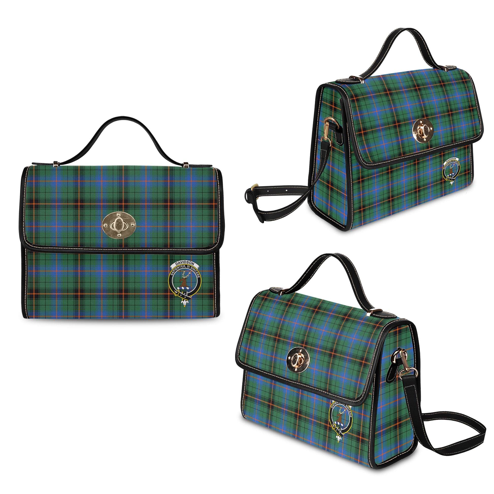 davidson-ancient-tartan-leather-strap-waterproof-canvas-bag-with-family-crest