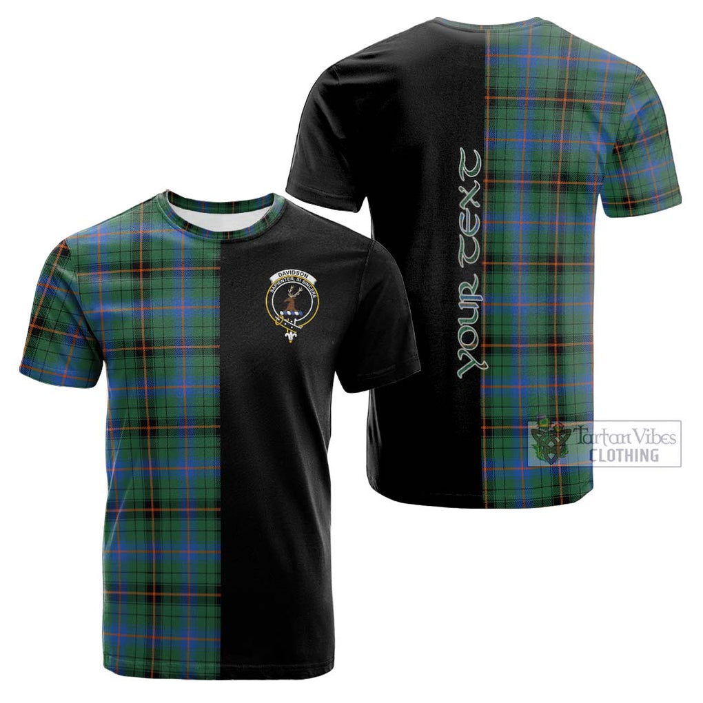 Tartan Vibes Clothing Davidson Ancient Tartan Cotton T-shirt with Family Crest and Half Of Me Style