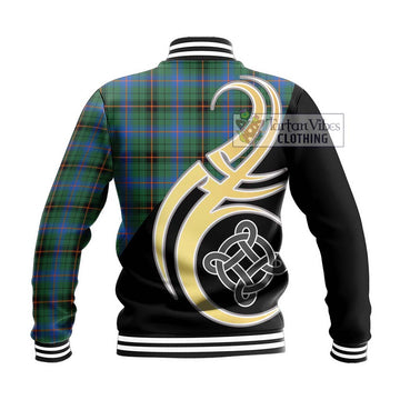 Davidson Ancient Tartan Baseball Jacket with Family Crest and Celtic Symbol Style