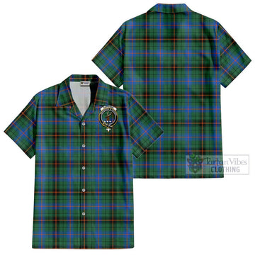 Davidson Ancient Tartan Cotton Hawaiian Shirt with Family Crest