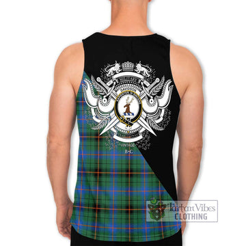 Davidson Ancient Tartan Men's Tank Top with Family Crest and Military Logo Style