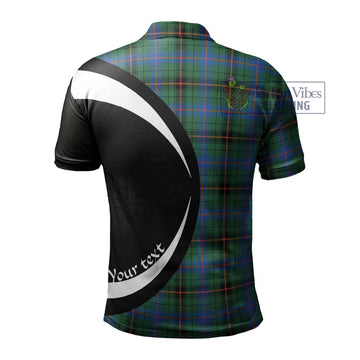 Davidson Ancient Tartan Men's Polo Shirt with Family Crest Circle Style