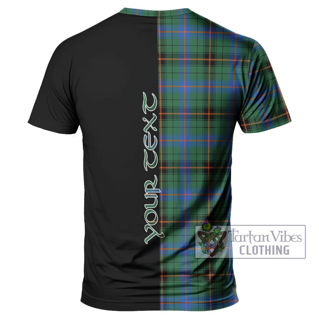 Davidson Ancient Tartan T-Shirt with Family Crest and Half Of Me Style - Tartanvibesclothing Shop