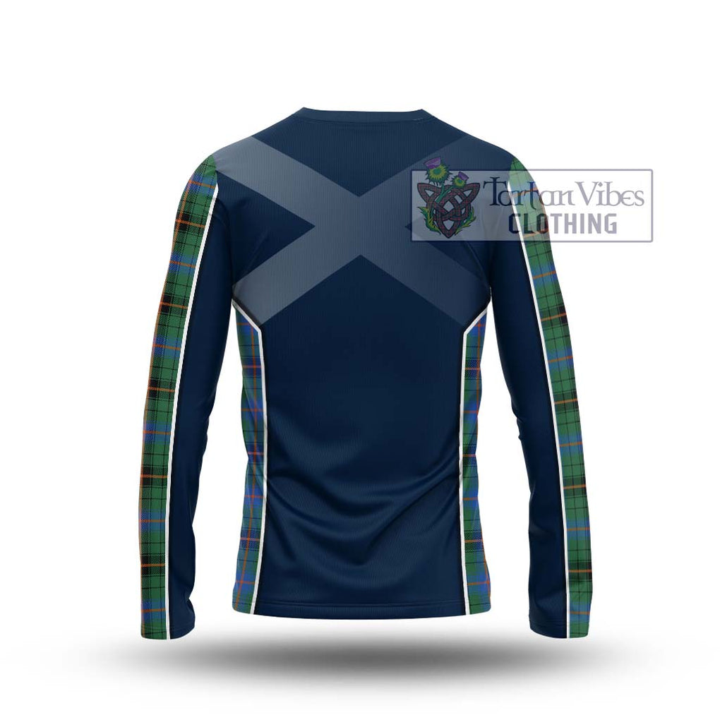 Davidson Ancient Tartan Long Sleeve T-Shirt with Family Crest and Lion Rampant Vibes Sport Style - Tartan Vibes Clothing