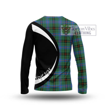 Davidson Ancient Tartan Long Sleeve T-Shirt with Family Crest Circle Style