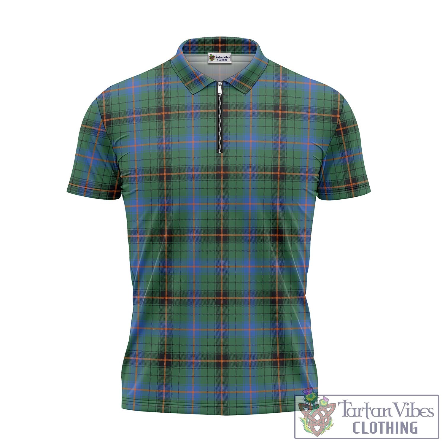 Tartan Vibes Clothing Davidson Ancient Tartan Zipper Polo Shirt